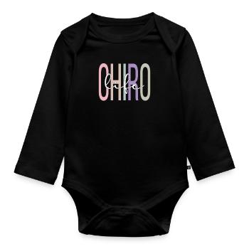 Proud Chiropractor Chiropractic Gift - Organic Longsleeve Baby Bodysuit - black - Front