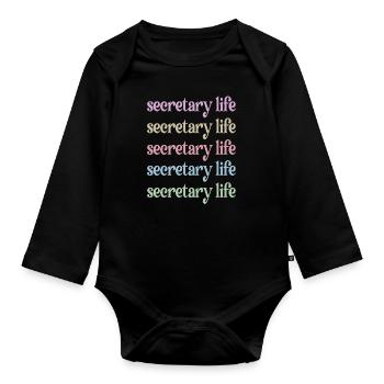 Best Secretary Appreciation Office Worker - Organic Longsleeve Baby Bodysuit - black - Front