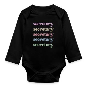 Best Secretary Appreciation Office Worker - Organic Longsleeve Baby Bodysuit - black - Front