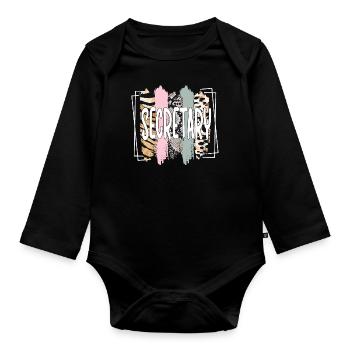 Best Secretary Appreciation Office Worker - Organic Longsleeve Baby Bodysuit - black - Front
