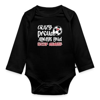 Proud Memaw Grandma Of Soccer Player Soccer Memaw - Organic Longsleeve Baby Bodysuit - black - Front