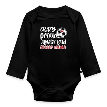 Proud Soccer Meme Grandma Of Soccer Player Meme - Organic Longsleeve Baby Bodysuit - black - Front