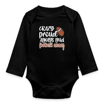Football Nanny Grandma Of Football Player Nanny - Organic Longsleeve Baby Bodysuit - black - Front