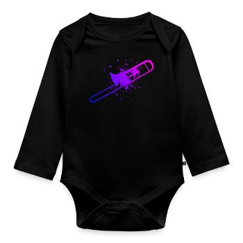 Instrument de cuivre Hommes Femmes Trombonistes - Body Bébé bio manches longues - noir - Devant
