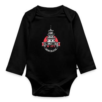 Japan Cherry Blossom Country - Organic Longsleeve Baby Bodysuit - black - Front