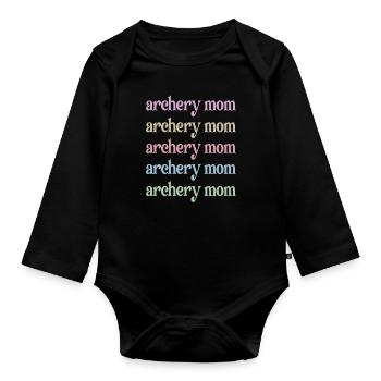 Stolze Bogenschießen-Mama Von Bogenschützen Mutter - Baby Bio-Langarm-Body - Schwarz - Vorne