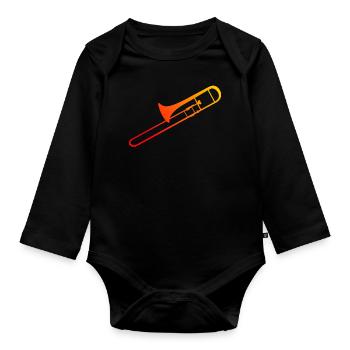 Trombonists Ladies Trombonist Trombone Men - Organic Longsleeve Baby Bodysuit - black - Front