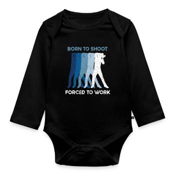 Photographer Photos Photo Cameraman Paparazzo - Organic Longsleeve Baby Bodysuit - black - Front