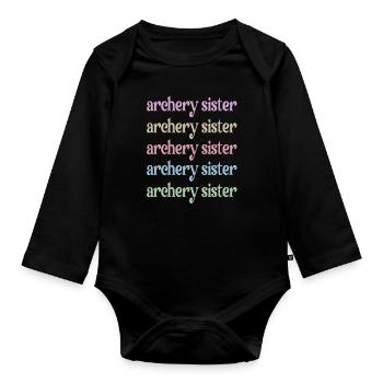 Archery Sister Archer Sister - Organic Longsleeve Baby Bodysuit - black - Front
