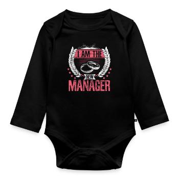 Ehe Ehefrau Bräutigam - Baby Bio-Langarm-Body - Schwarz - Vorne