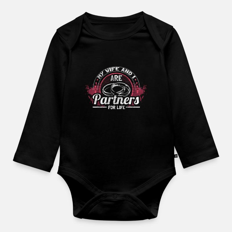 Ehe Ehemann Hochzeitstag - Baby Bio-Langarm-Body - Schwarz