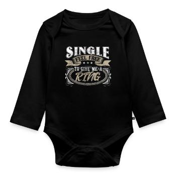 Single Independence Drôle Cadeau - Body Bébé bio manches longues - noir - Devant