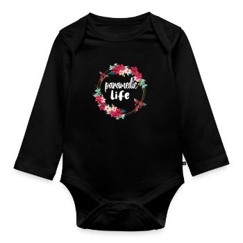 Paramedic Paramedic Rescue Worker - Organic Longsleeve Baby Bodysuit - black - Front