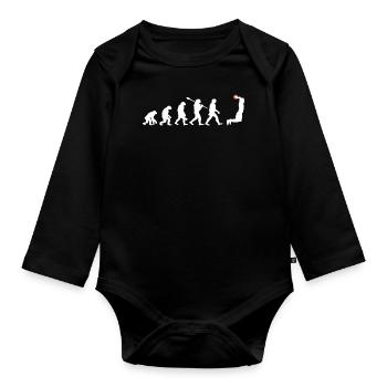 Évolution du basketball - Body Bébé bio manches longues - noir - Devant