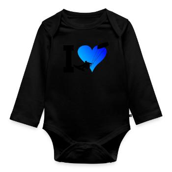 Kitesurf Homme Kitesurfer Femmes Kitesurf - Body Bébé bio manches longues - noir - Devant