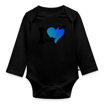 Kitesurf Kite Kiten Kitesurfen Kitesurfer - Body Bébé bio manches longues - noir - Devant