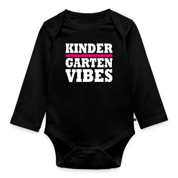 kindergarten vibes - Body Bébé bio manches longues - noir - Devant