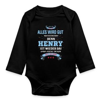 tout ira bien parce que Henry Is There T-Shirt - Body Bébé bio manches longues - noir - Devant
