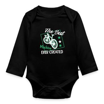 Fahrradfahrer Fahrrad Biker BMX - Baby Bio-Langarm-Body - Schwarz - Vorne