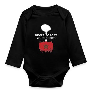 Marokko Marokkanische Wurzeln - Baby Bio-Langarm-Body - Schwarz - Vorne