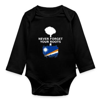 Marshallinseln Roots Marshall Islands - Organic Longsleeve Baby Bodysuit - black - Front