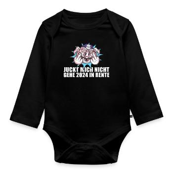Juckt Mich Nicht Gehe 2024 In Rente Rente 2024 - Baby Bio-Langarm-Body - Schwarz - Vorne