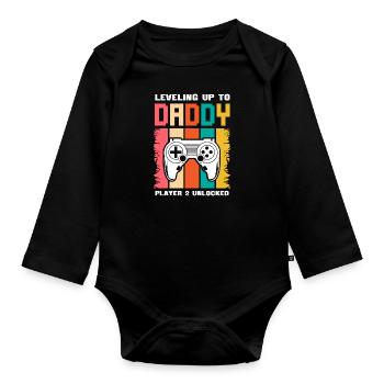 Cadeau de la fête des pères et des fils à la naissance des pères - Body Bébé bio manches longues - noir - Devant