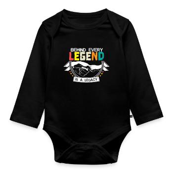 Idée cadeau Père & Fils Bébé Fête des Pères - Body Bébé bio manches longues - noir - Devant