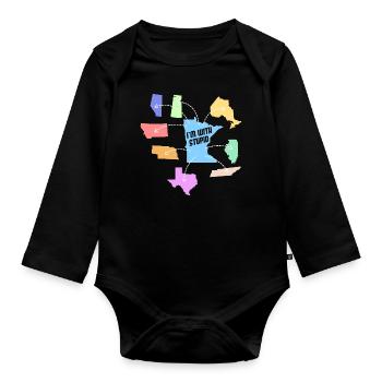 Minnesota Staaten Design für stolze Minnesotaner - Baby Bio-Langarm-Body - Schwarz - Vorne