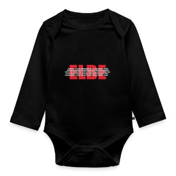 Elbe ein deutscher Fluss mit ihren Städten - Baby Bio-Langarm-Body - Schwarz - Vorne