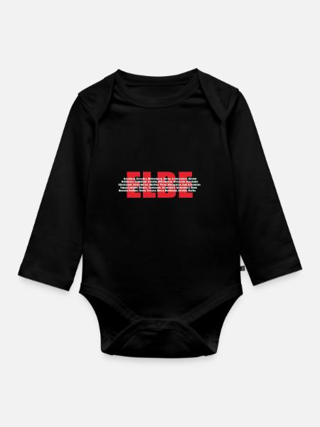 Elbe ein deutscher Fluss mit ihren Städten - Baby Bio-Langarm-Body - Schwarz