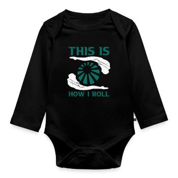Swimmers Swimming 50 meters track Breaststroke - Organic Longsleeve Baby Bodysuit - black - Front
