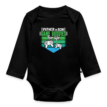 Cadeau Enfant Père & Fils - Body Bébé bio manches longues - noir - Devant