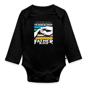 Father & Son Child - Organic Longsleeve Baby Bodysuit - black - Front