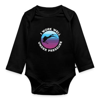 Swimmers Swimming 50 meters track Breaststroke - Organic Longsleeve Baby Bodysuit - black - Front