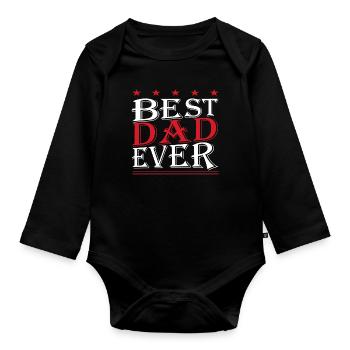 Bester Vater aller Zeiten Liebe Vatertag - Vatertag - Baby Bio-Langarm-Body - Schwarz - Vorne