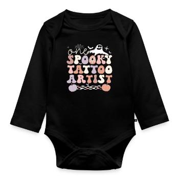 Tattoo Artist Halloween Tattooist Tattoo Master - Organic Longsleeve Baby Bodysuit - black - Front