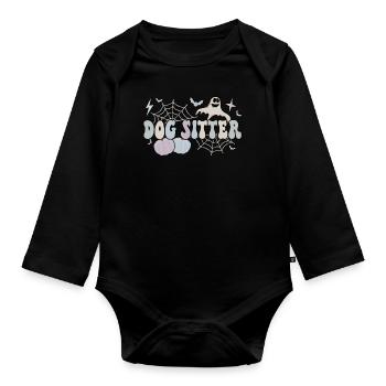 Spooky Dog Sitter Halloween Dog Sitting Gifts - Baby Bio-Langarm-Body - Schwarz - Vorne