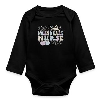 Wound Care Nurse Halloween RN Wound Nursing Gift - Organic Longsleeve Baby Bodysuit - black - Front