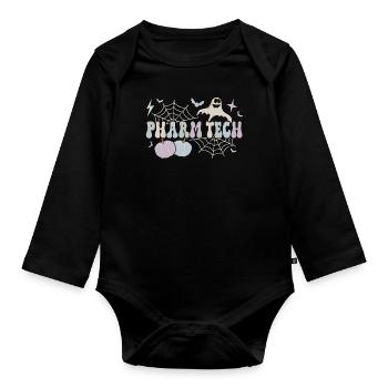 Pharmacy Technologist Halloween Pharmacy Tech - Organic Longsleeve Baby Bodysuit - black - Front