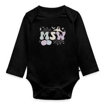 MSW Master Of Social Work Halloween Social Worker - Organic Longsleeve Baby Bodysuit - black - Front