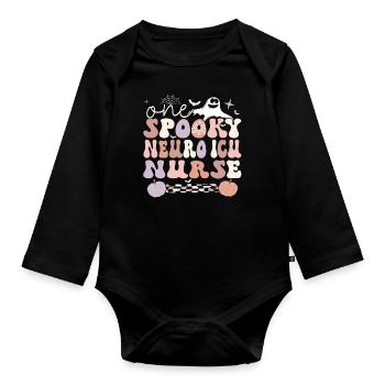 Neuro ICU Nurse Halloween Neurologie ICU Cadeaux - Body Bébé bio manches longues - noir - Devant