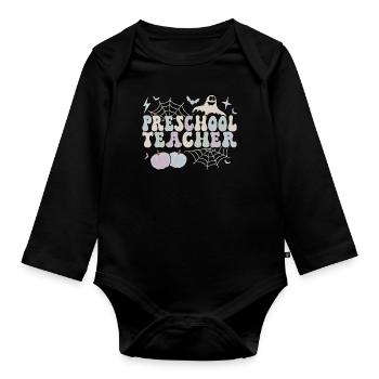 Preschool Teacher Halloween Pre-K Teacher Gifts - Baby Bio-Langarm-Body - Schwarz - Vorne