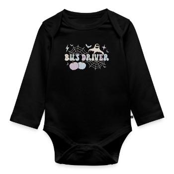 School Bus Driver Halloween School Bus Driving - Organic Longsleeve Baby Bodysuit - black - Front