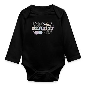 Dentiste Cadeau Dentiste Dentaire Dentiste Halloween - Body Bébé bio manches longues - noir - Devant