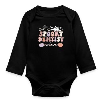 Dentiste Cadeau Dentiste Dentaire Dentiste Halloween - Body Bébé bio manches longues - noir - Devant
