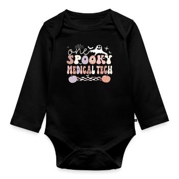 Medical Tech Halloween Med Lab Technologist Gifts - Organic Longsleeve Baby Bodysuit - black - Front