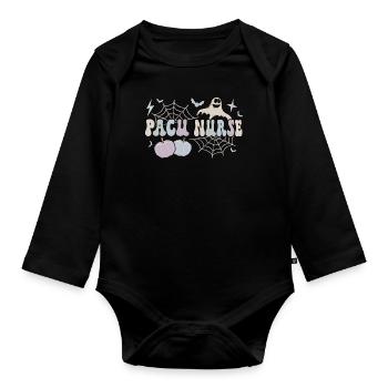 Post Anesthesia Care Unit PACU Nurse Halloween - Organic Longsleeve Baby Bodysuit - black - Front