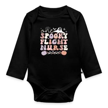 Flight Nurse Halloween RN Flight Nursing Gifts - Baby Bio-Langarm-Body - Schwarz - Vorne