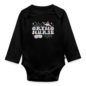 Orthopedic Nurse RN Halloween Ortho Nurse Gifts - Organic Longsleeve Baby Bodysuit - black - Front